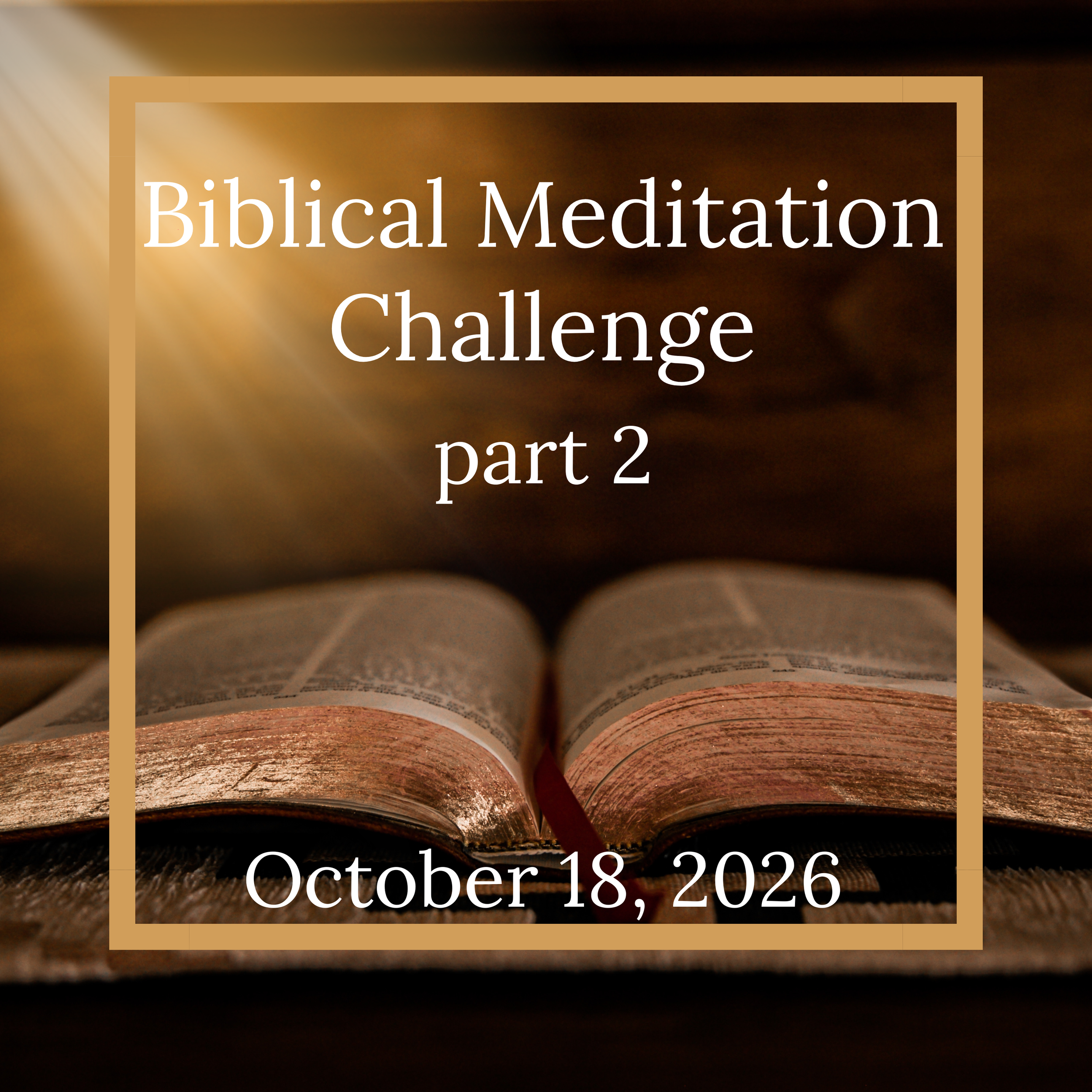 Biblical Meditation Challenge, Part 2