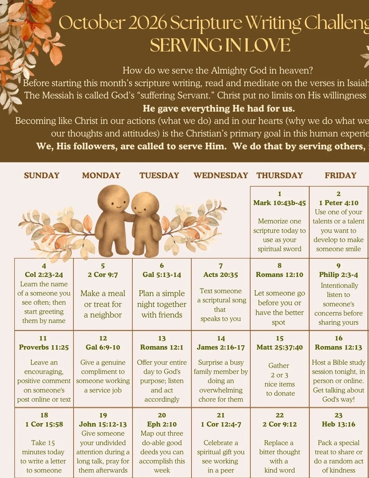 October 2026 Scripture Writing Challenge