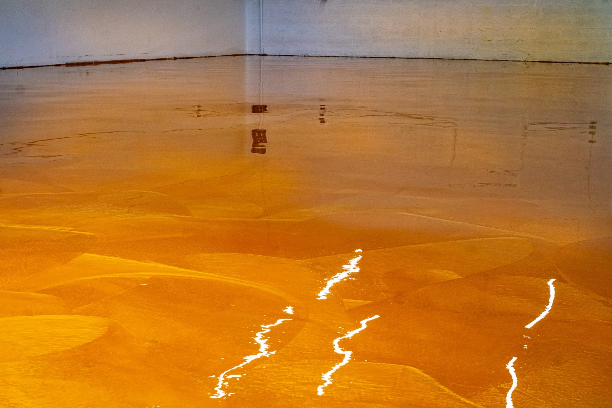 Metallic epoxy floor installation in Charlotte NC garage