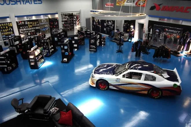 Concord North Carolina city area NASCAR showroom