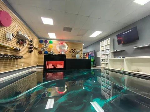 Metallic Epoxy floor in Retail space