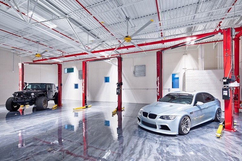 Epoxy flooring in Body Shop Charlotte, NC