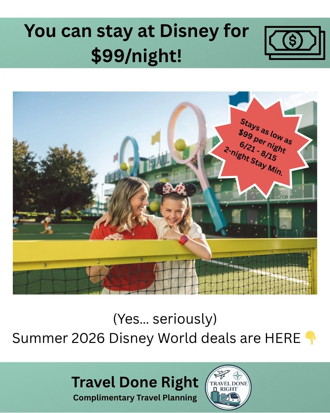 🚨 Disney World deals starting at $99/night just dropped&hellip; and they&rsquo;re going to go FAST.

This limited-time offer is for Disney+ subscribers and includes discounted rates at select Disney Resorts for Summer 2026 👀

Here&rsquo;s what you 