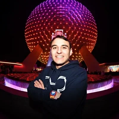 Photo in front of Spaceship Earth