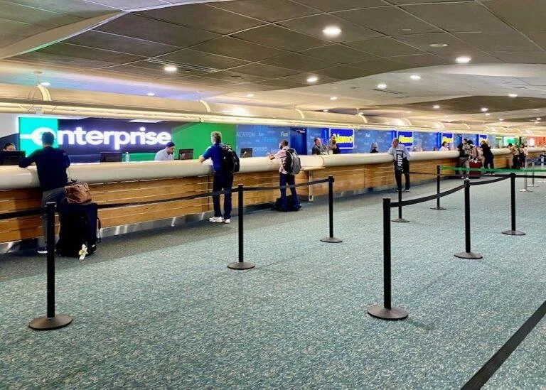 Rental car check in counter at MCO airport