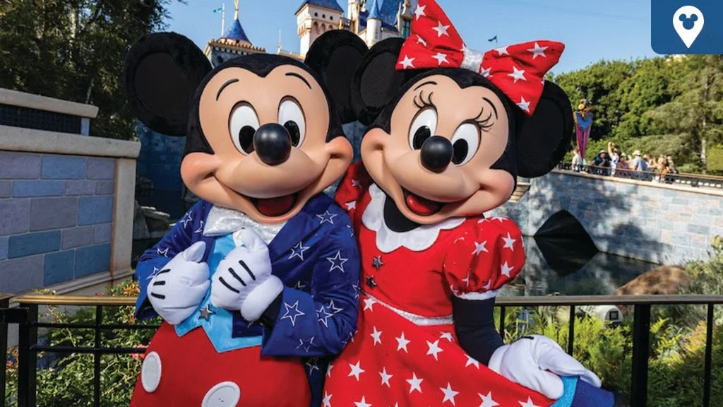 Mickey and Minnie in Red White Blue attire