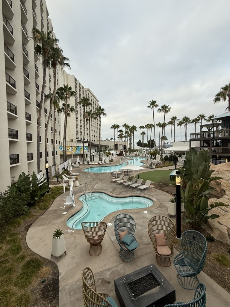A view of the pools at the Sheraton San Diego