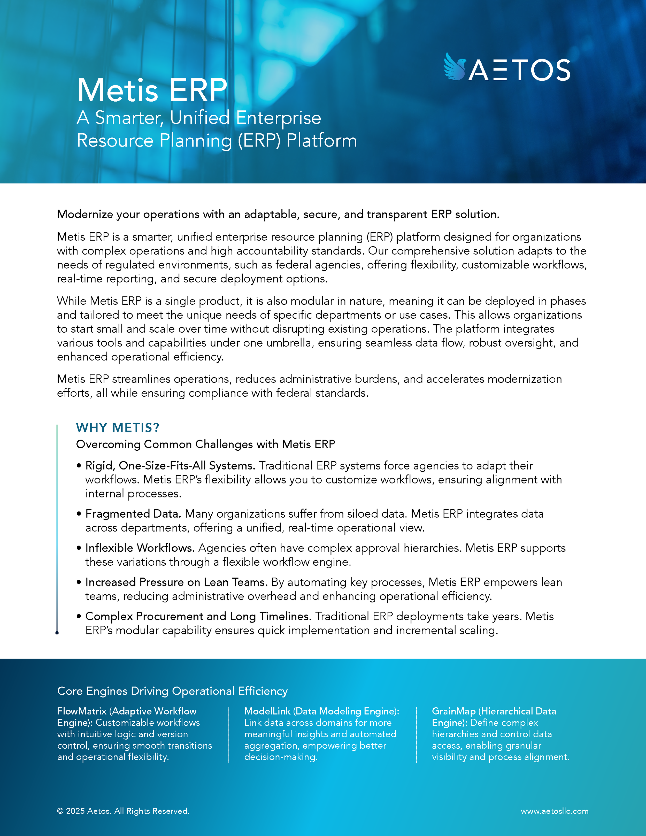 Product slick sheets communicating solution capabilities and value.