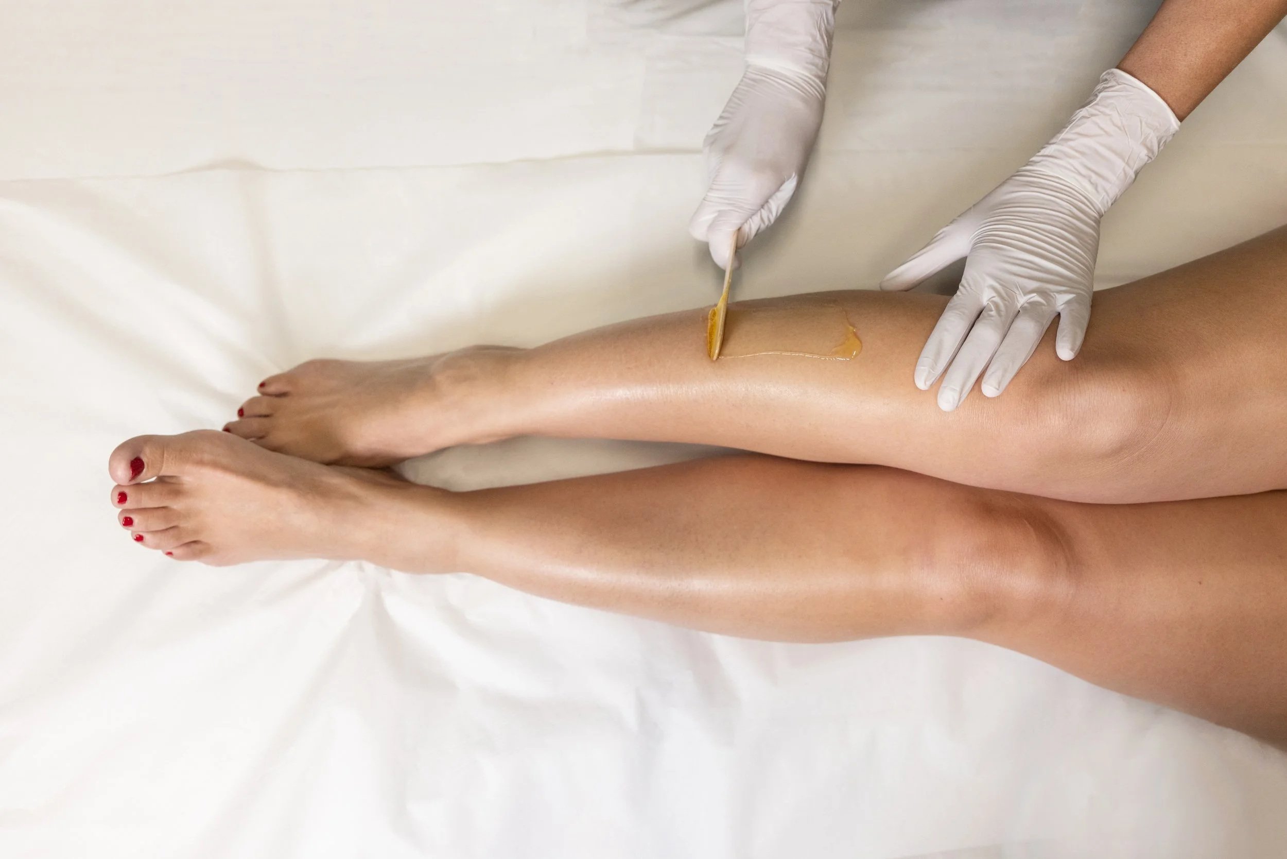 Professional full leg waxing service at Wax n' Peels in Monrovia, California.