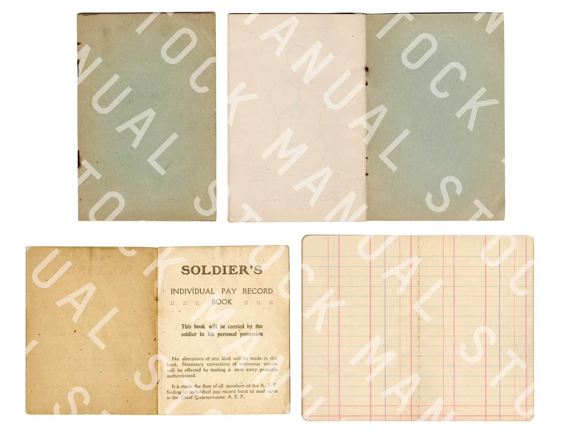 High-res scanned paper booklets for graphic designers asset library