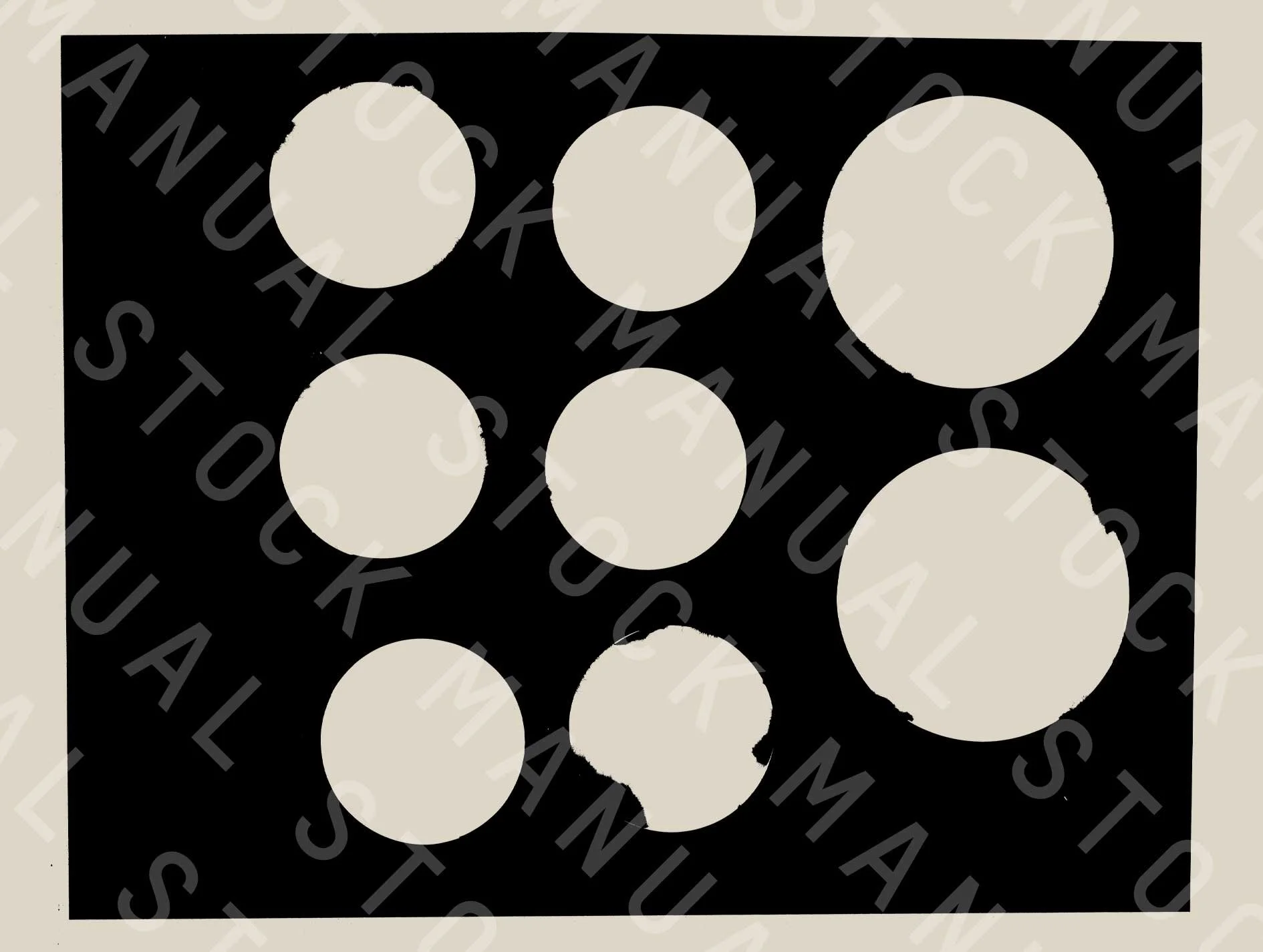 Hand cut, high-res circles cut out of paper for graphic designers asset library
