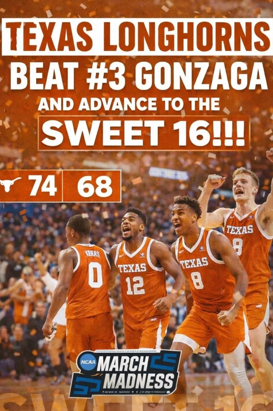 Texas Is Dancing… Again: Longhorns Advance to Sweet 16, Purdue Up Next