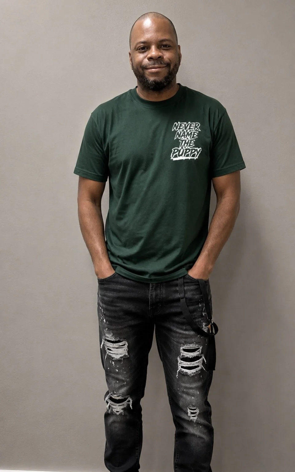 Never Name The Puppy Tee – Forest Green Edition