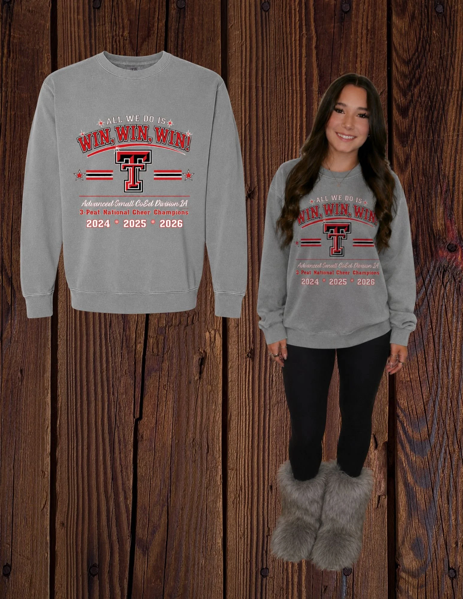 Texas Tech 3-Peat National Champion Crewneck Sweatshirt