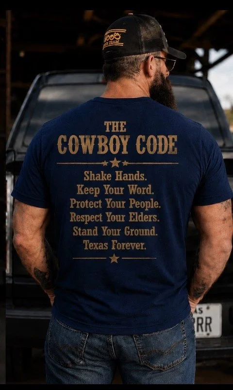 The Cowboy Code™ | RRR Angels & Outlaws Premium Western T-Shirt | Texas Forever Edition