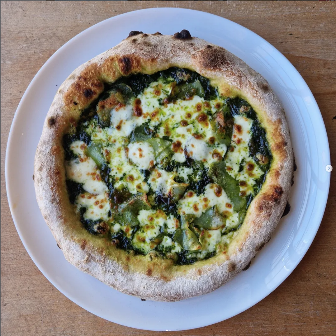 Pat's pizza special, Paddy's Pesto potato pizza honours this old, delicious, wild plant. It packs a garlicky punch we think very appropriate to pair with the humble potato! Garlic, potato, cheese and our signature heritage grain dough - sound good?