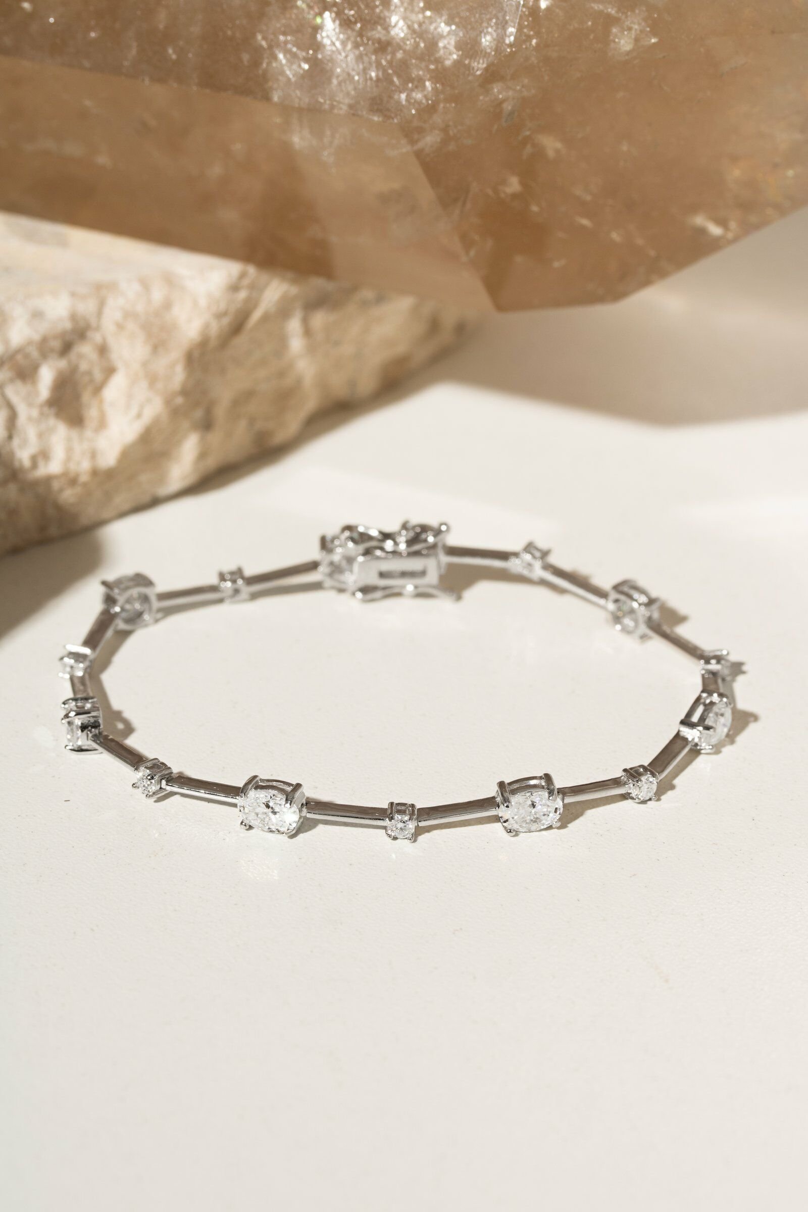 Pulseira com Moissanites em Prata 925