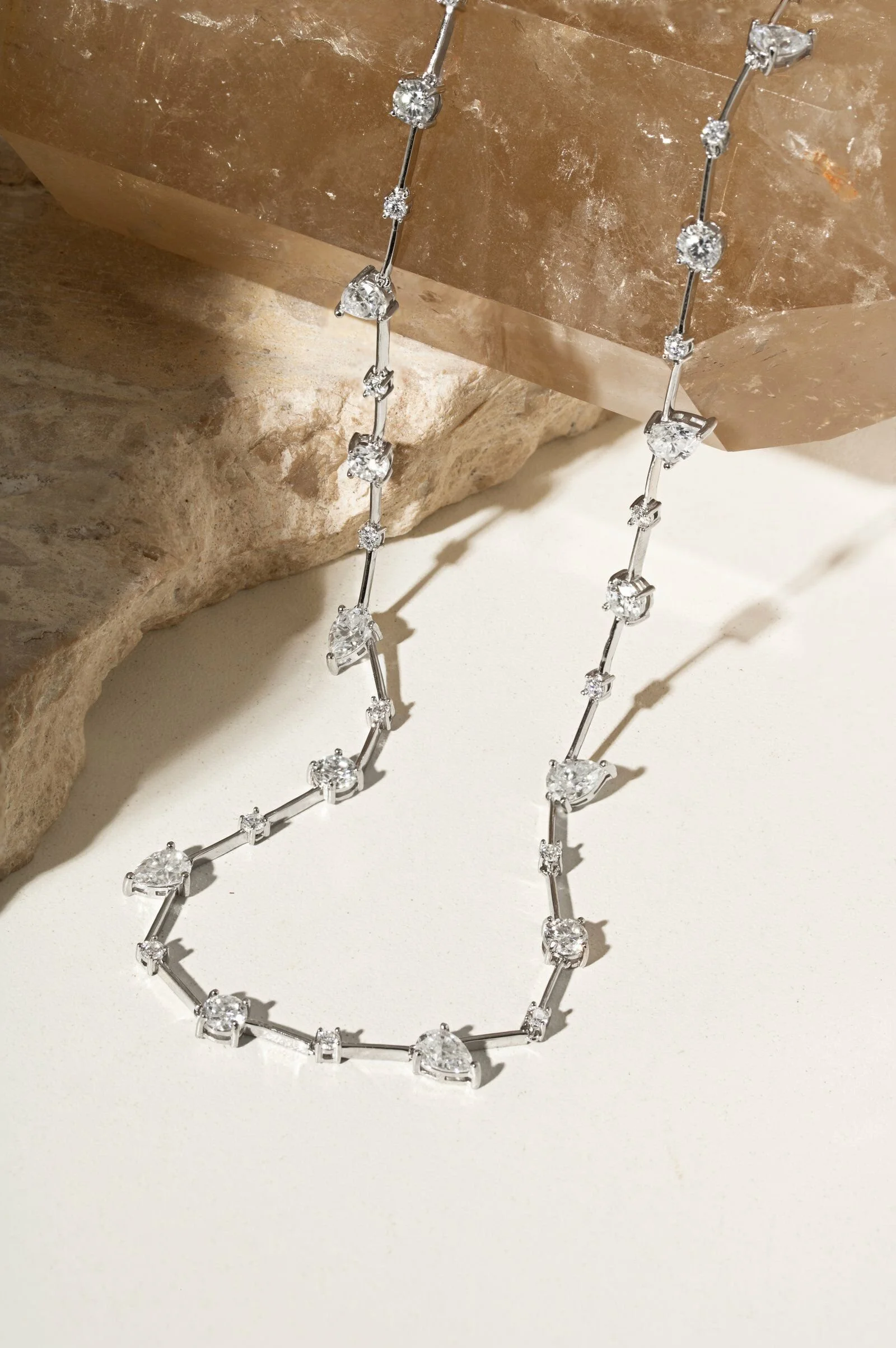 Colar Riviera Pear com Moissanites 12,09 Ct em Prata 925