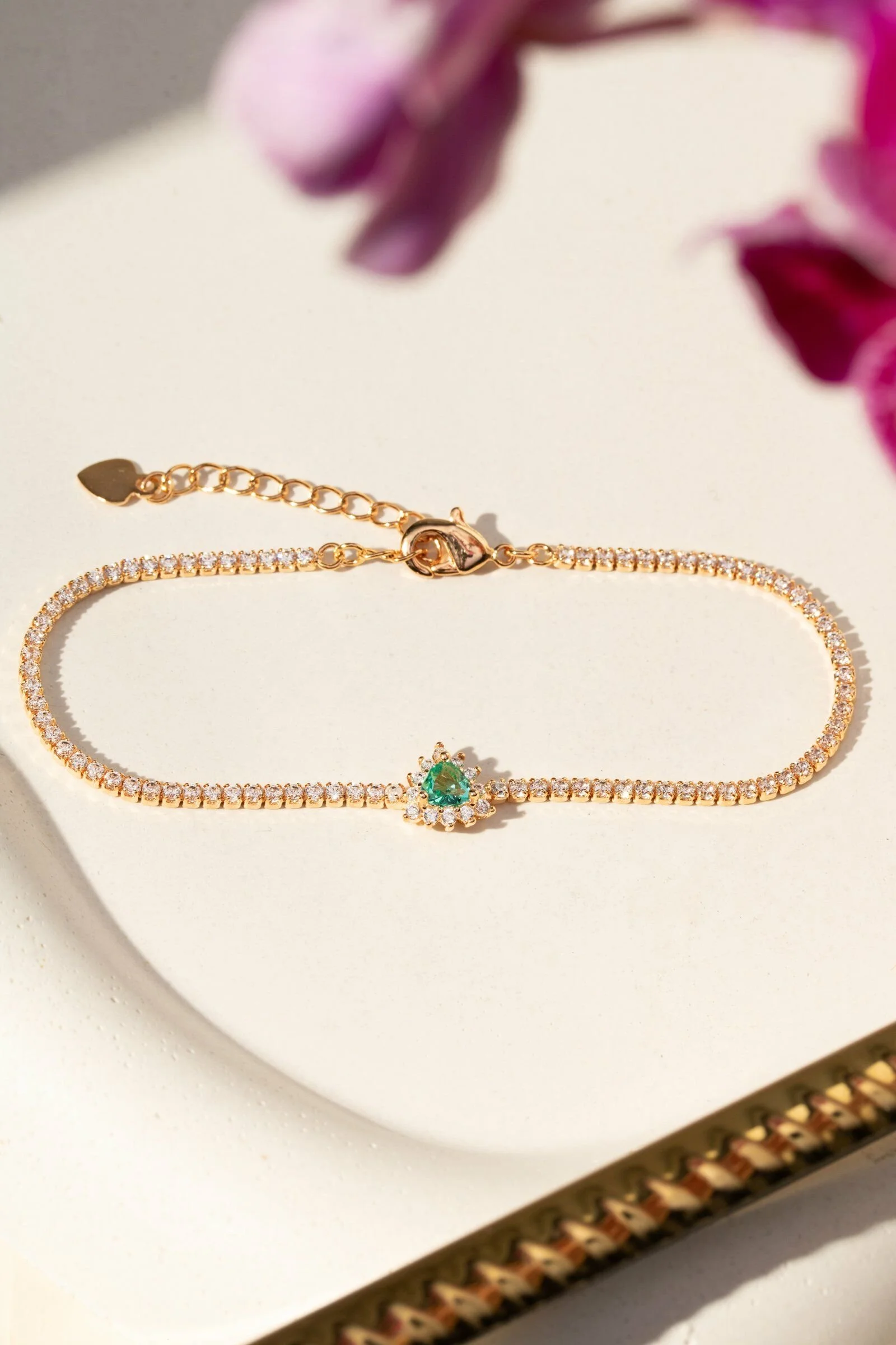 Pulseira Riviera Jolie Trillion com Cristal Paraíba e Zircônias