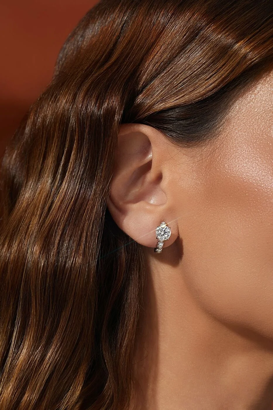 Brinco Ear Jacket com Moissanite em Prata 925