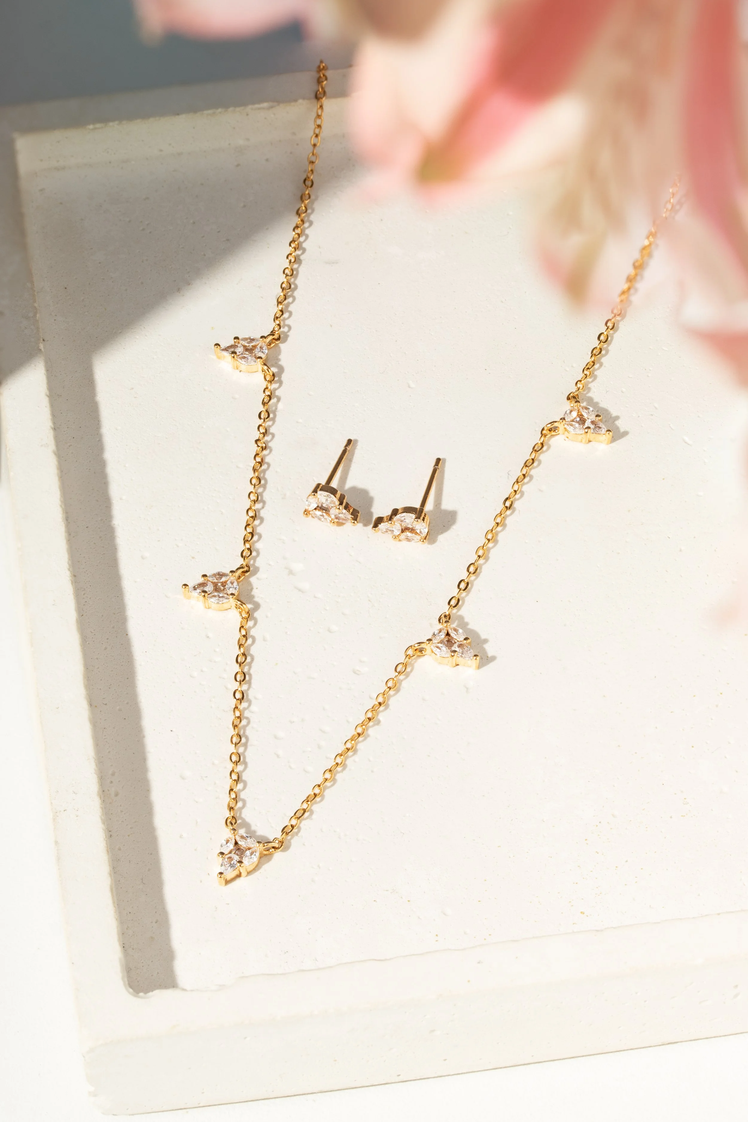 Conjunto Gotas de Luz Dourado