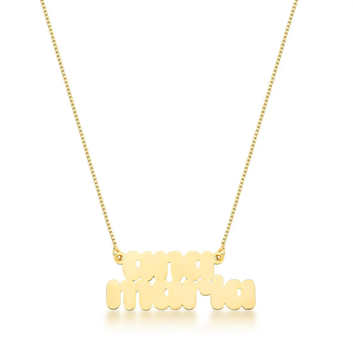 Colar Personalizado com Nome Dourado – Fonte Moderna (Até 16 Letras)