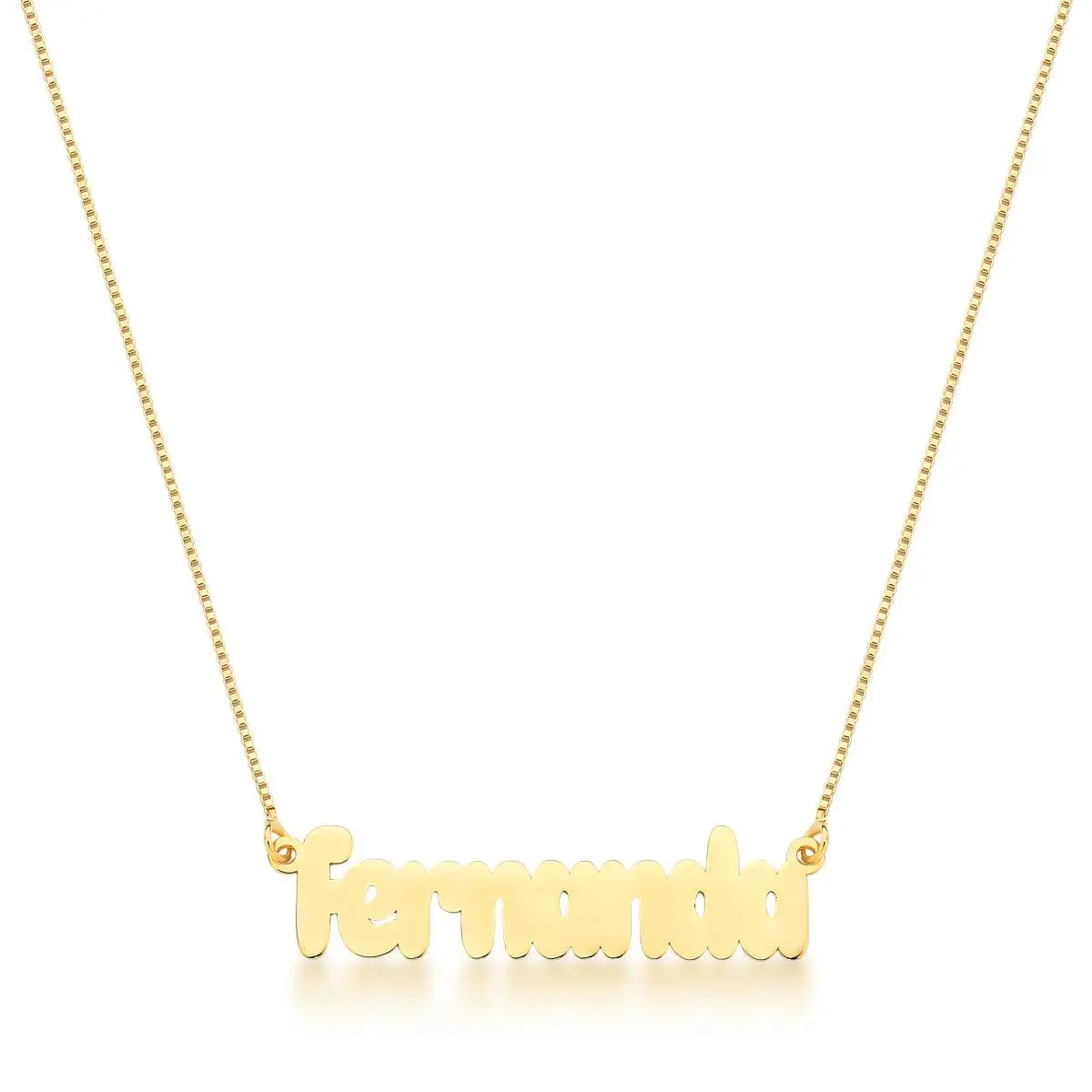Colar Personalizado com Nome Dourado – Fonte Moderna (Até 9 Letras)