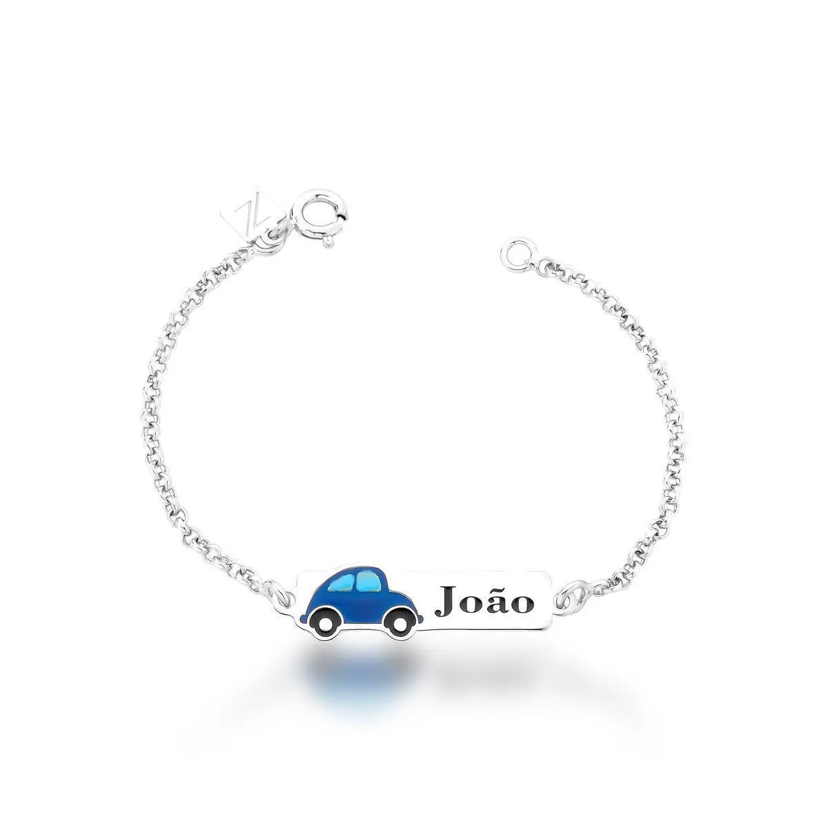 Pulseira Infantil Carro Personalizada Prata 925