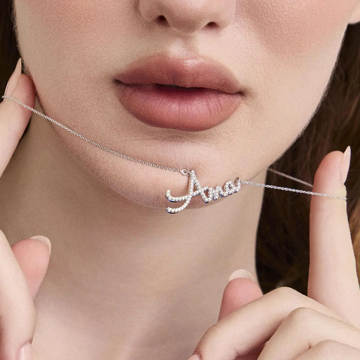 Gargantilha Personalizada com Moissanite até 4 Letras em Prata 925