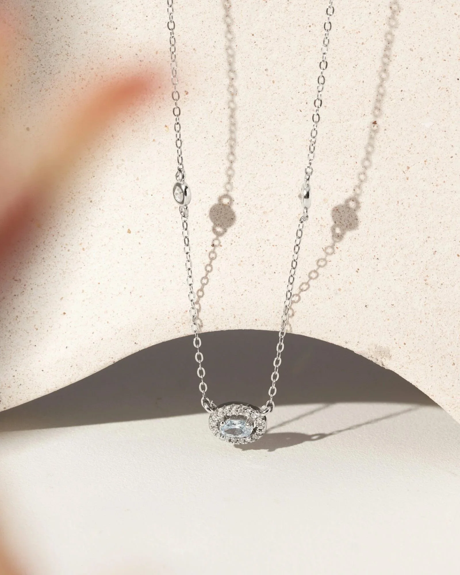 Colar Jolie Oval Ice Fancy Light Blue com Zircônias – Prata 925