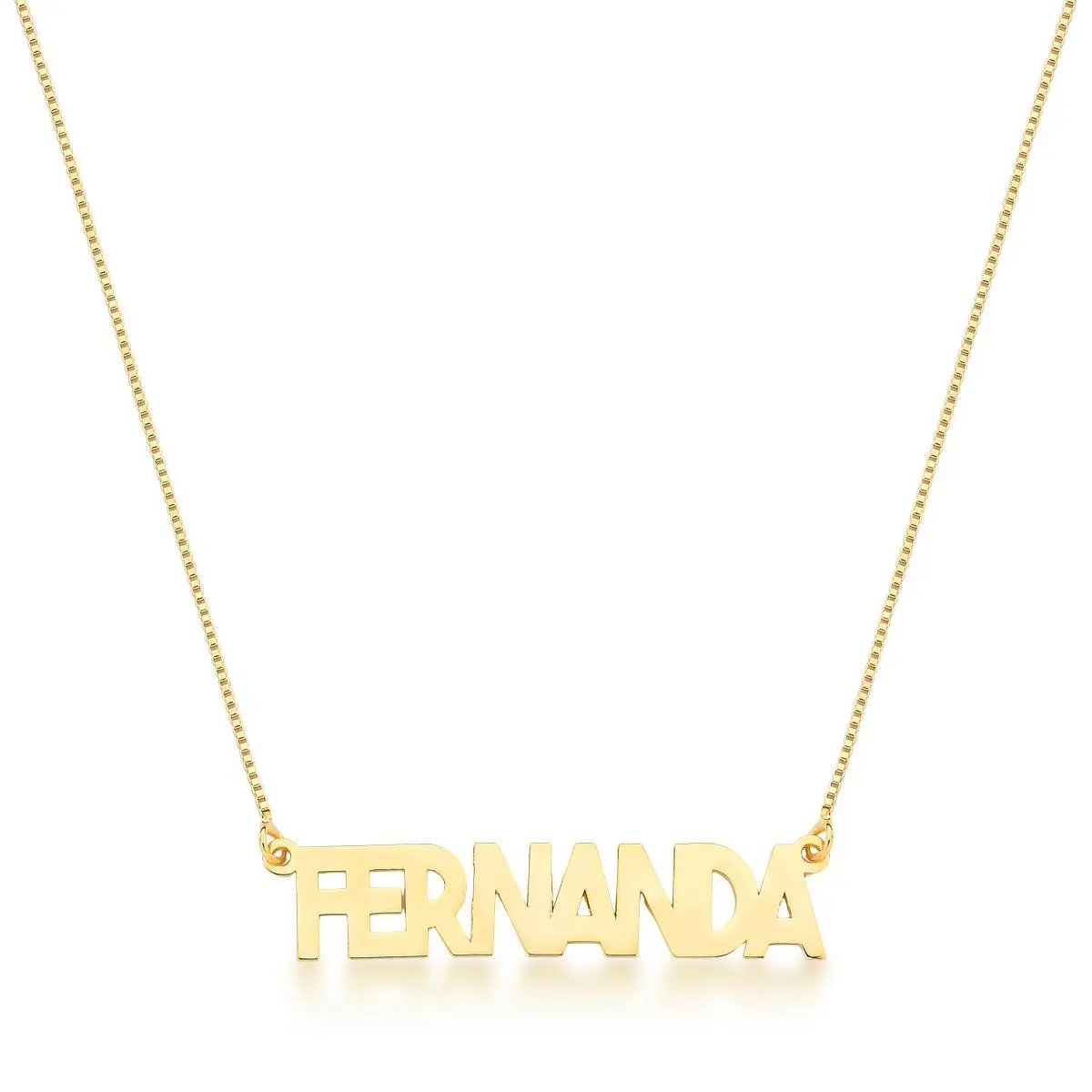 Colar Personalizado com Nome Dourado – Fonte Imperial (Até 9 Letras)