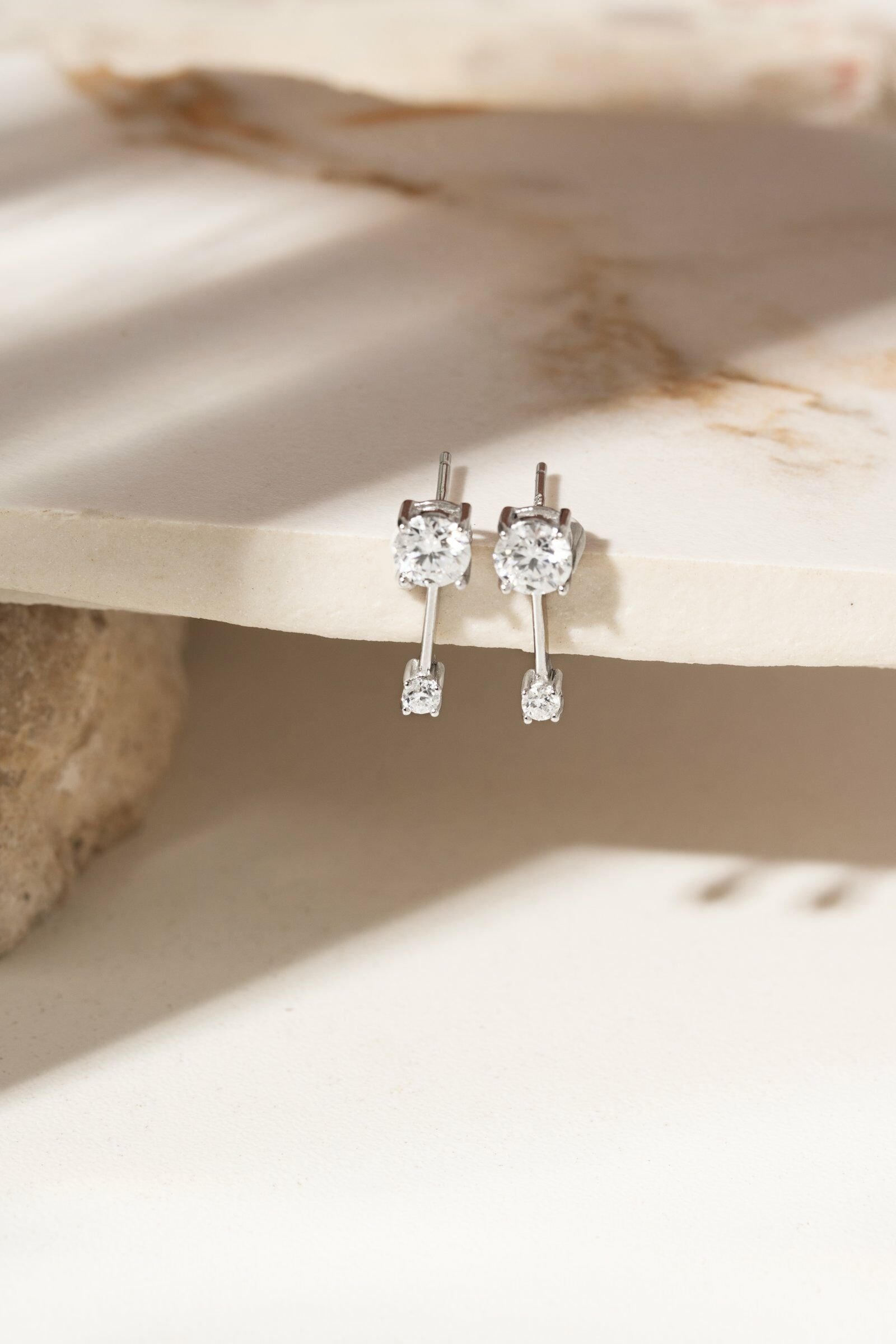 Brinco Ponto de Luz com Moissanites 1,13 Ct em Prata 925