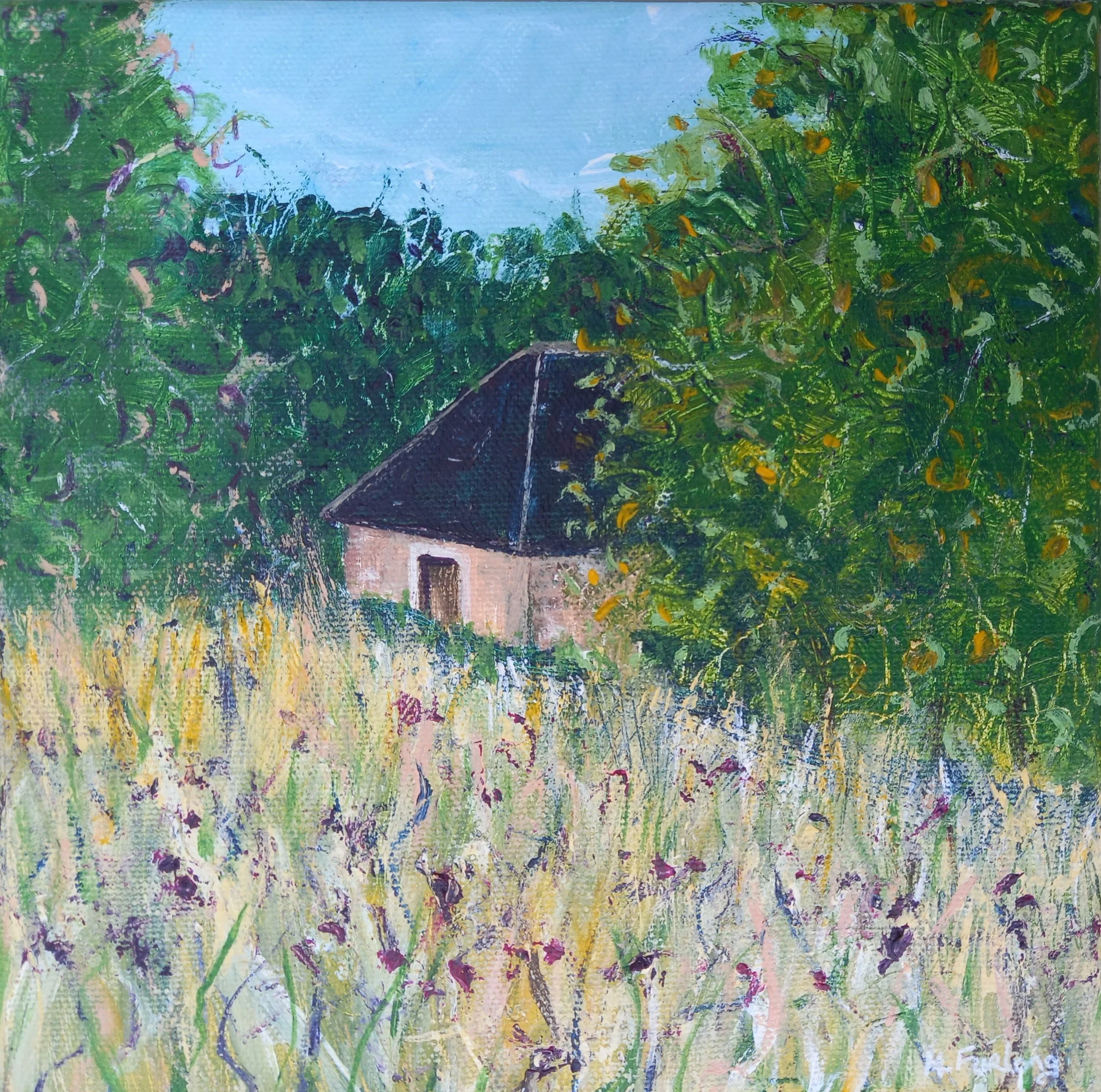 Behind the Trees in Inistioge - acrylic on canvas (H20xW20cm) 2026.jpg