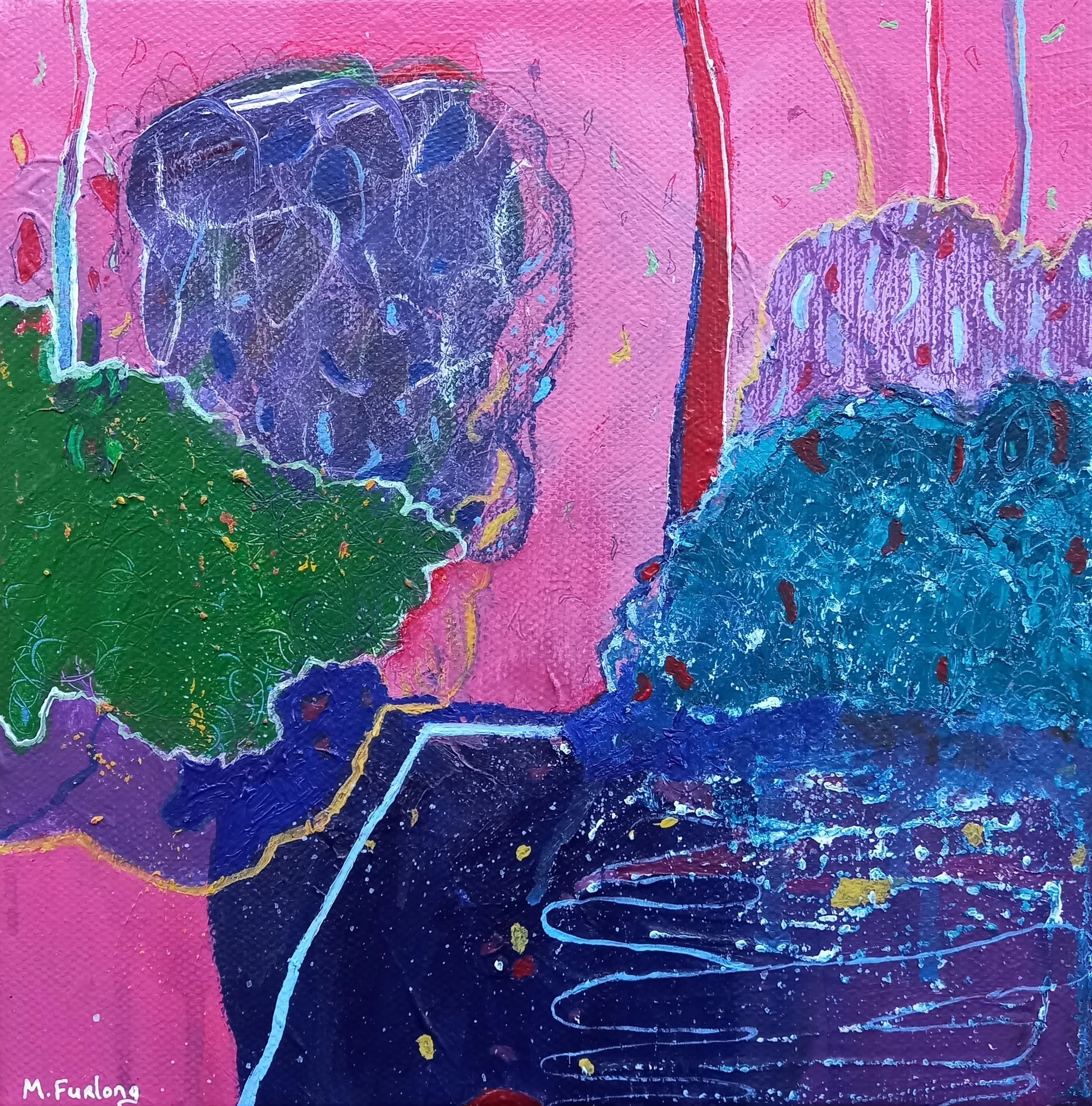 The Magical Mysteries of Nature - original acrylic painting on canvas (H20xW20cm)