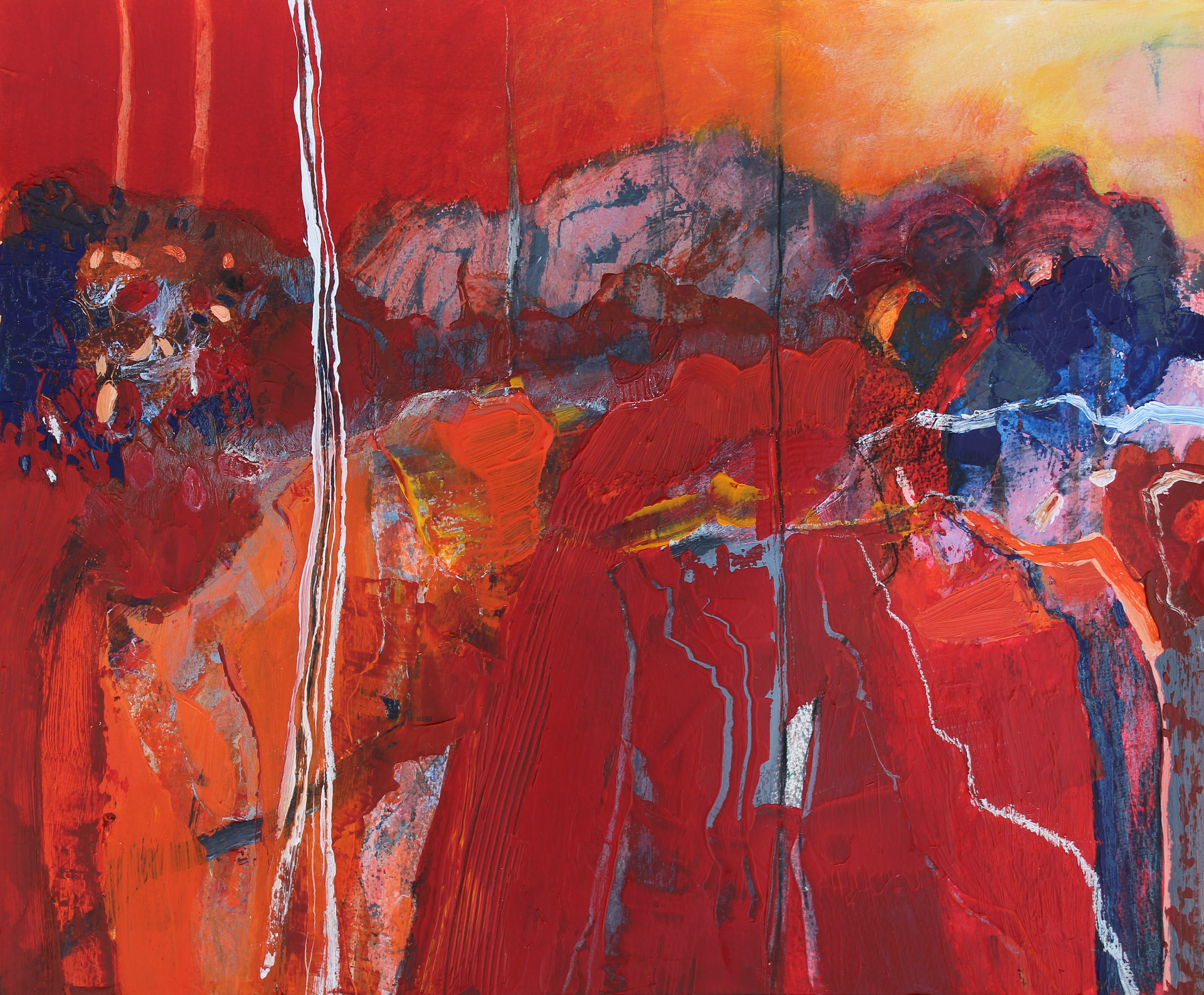 Nature Is Whispering To You - original mixed media painting on paper (33xW40cm)