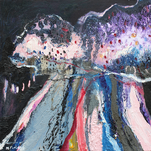 What Lies Beneath - original oil painting on wood (H20xW20cm)