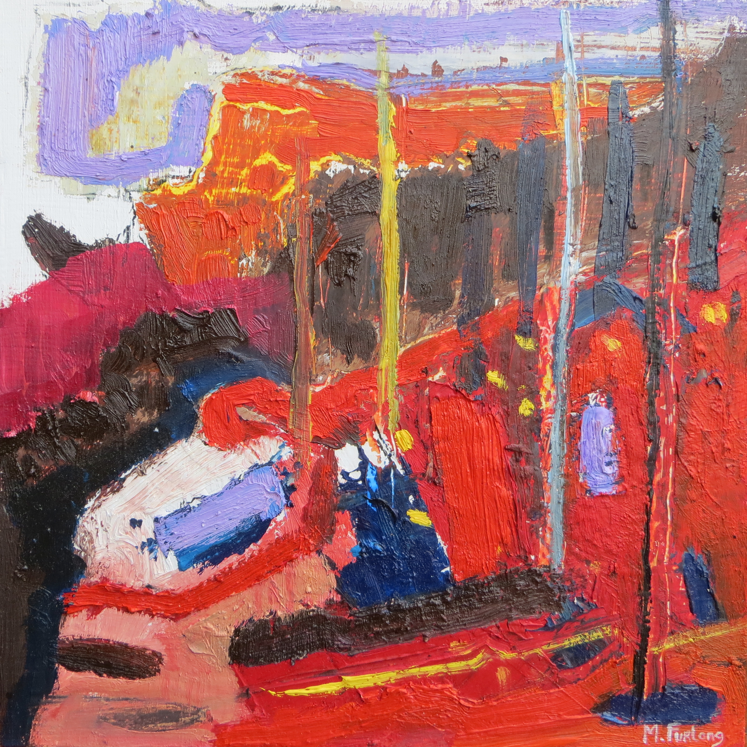 A Painting With No Green (Internal World 8) - original oil painting on wood (framed)