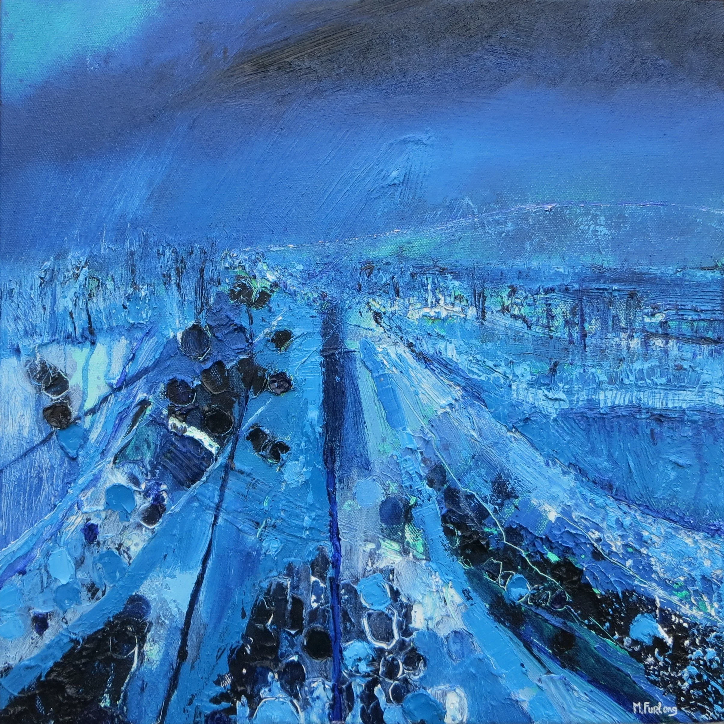 In Blue, May 2016 - original oil painting on canvas (H40xW40cm)