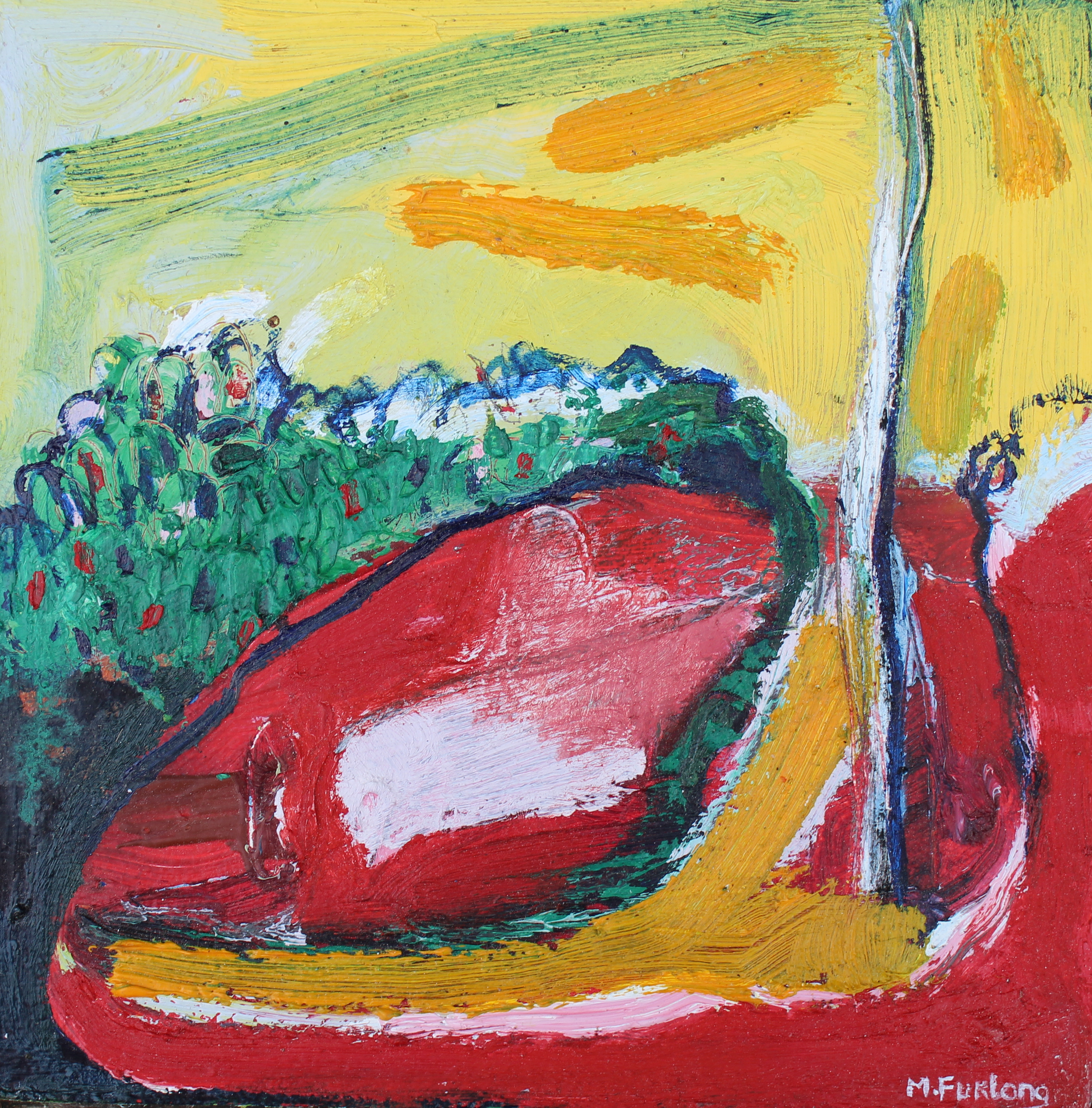 Dancing With Nature - original oil painting on wood (H15xW15cm)
