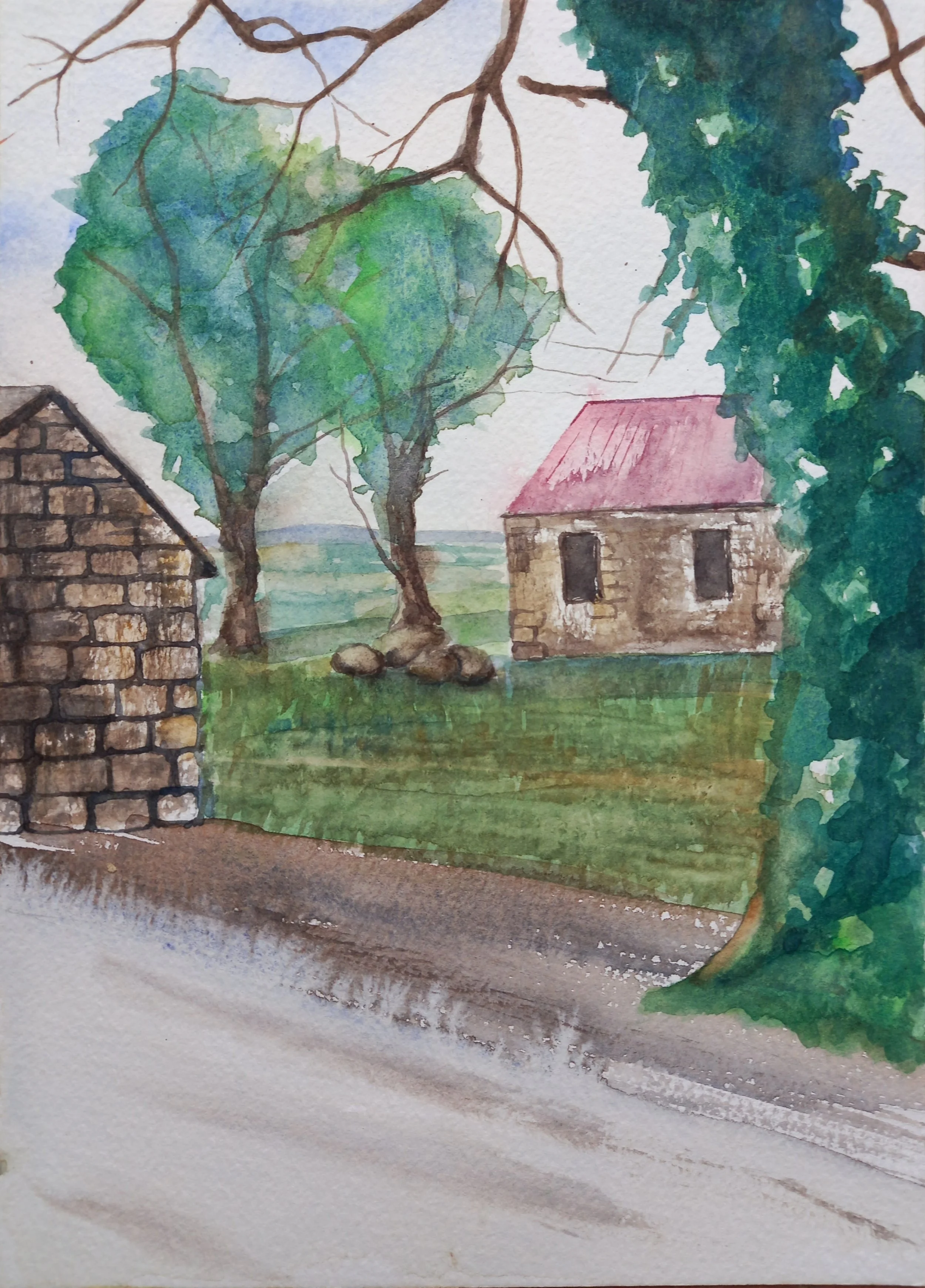 On The Road to The Hill - watercolour on paper.jpg