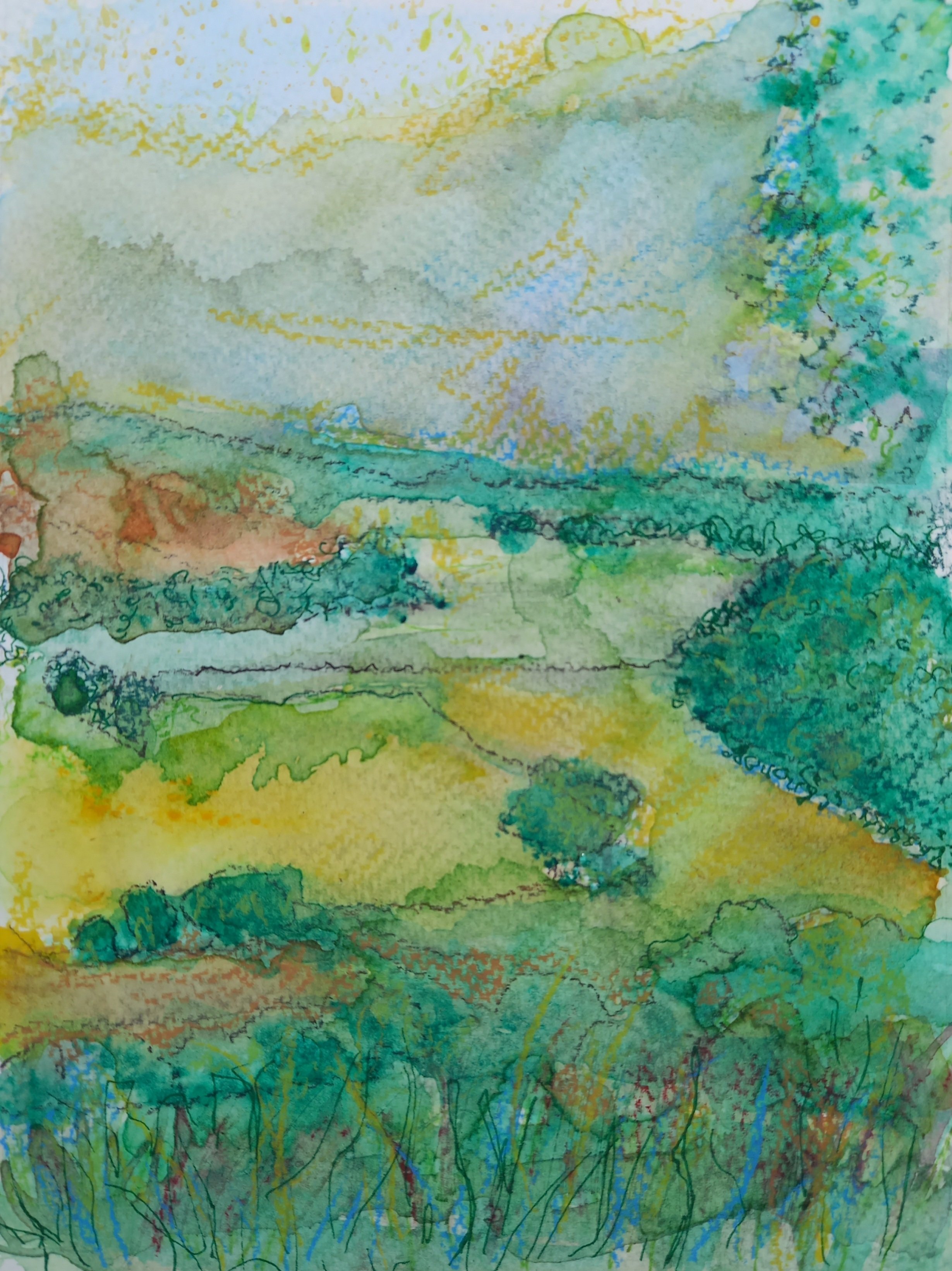 Through the Fields - mixed media on paper (H19.5xW14.5cm).jpg