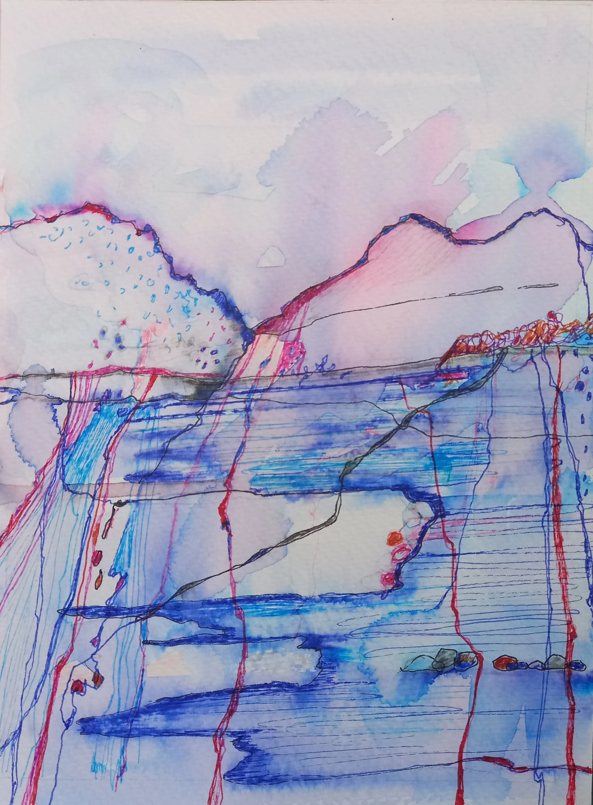 The River - ink pens on paper H20.2xW20.2cm.jpg