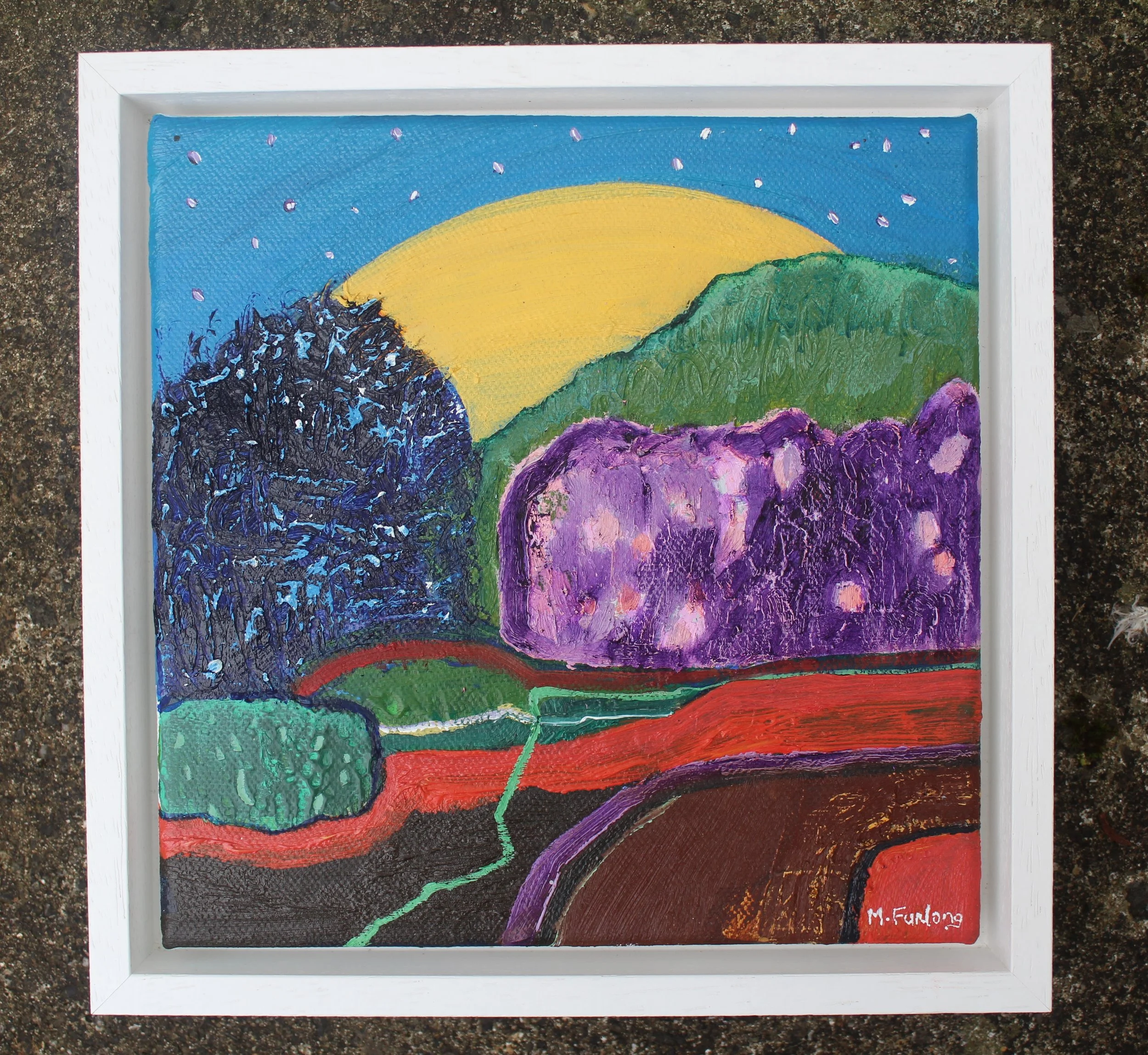 As The Sun Sets (framed) - oil on canvas (H20xW20cm).JPG