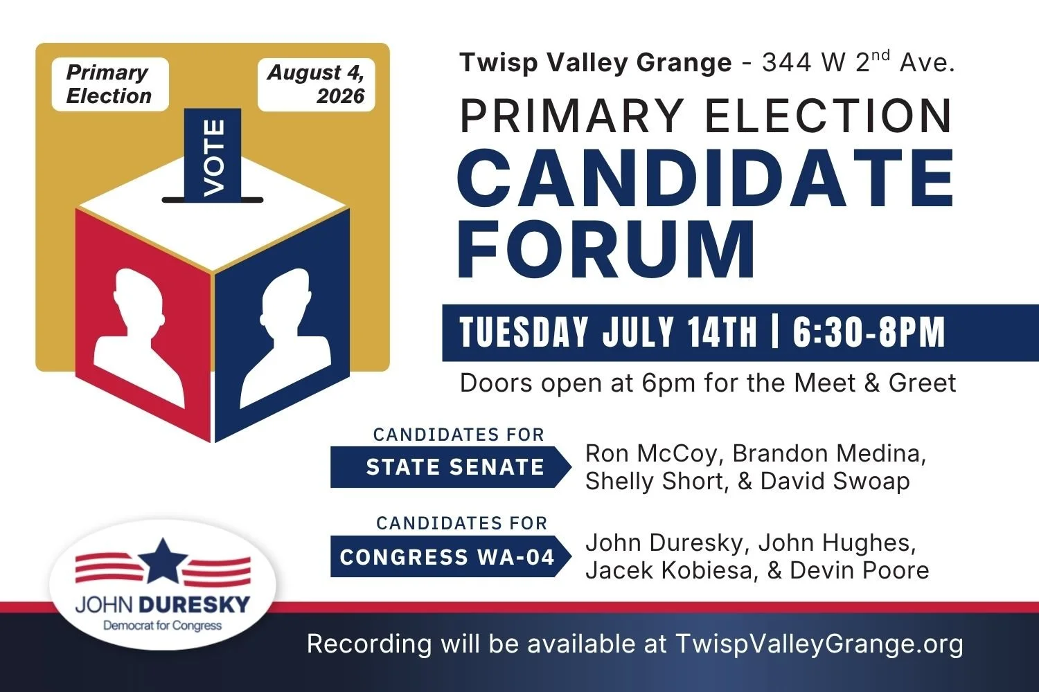 Twisp Primary Election Candidate Forum