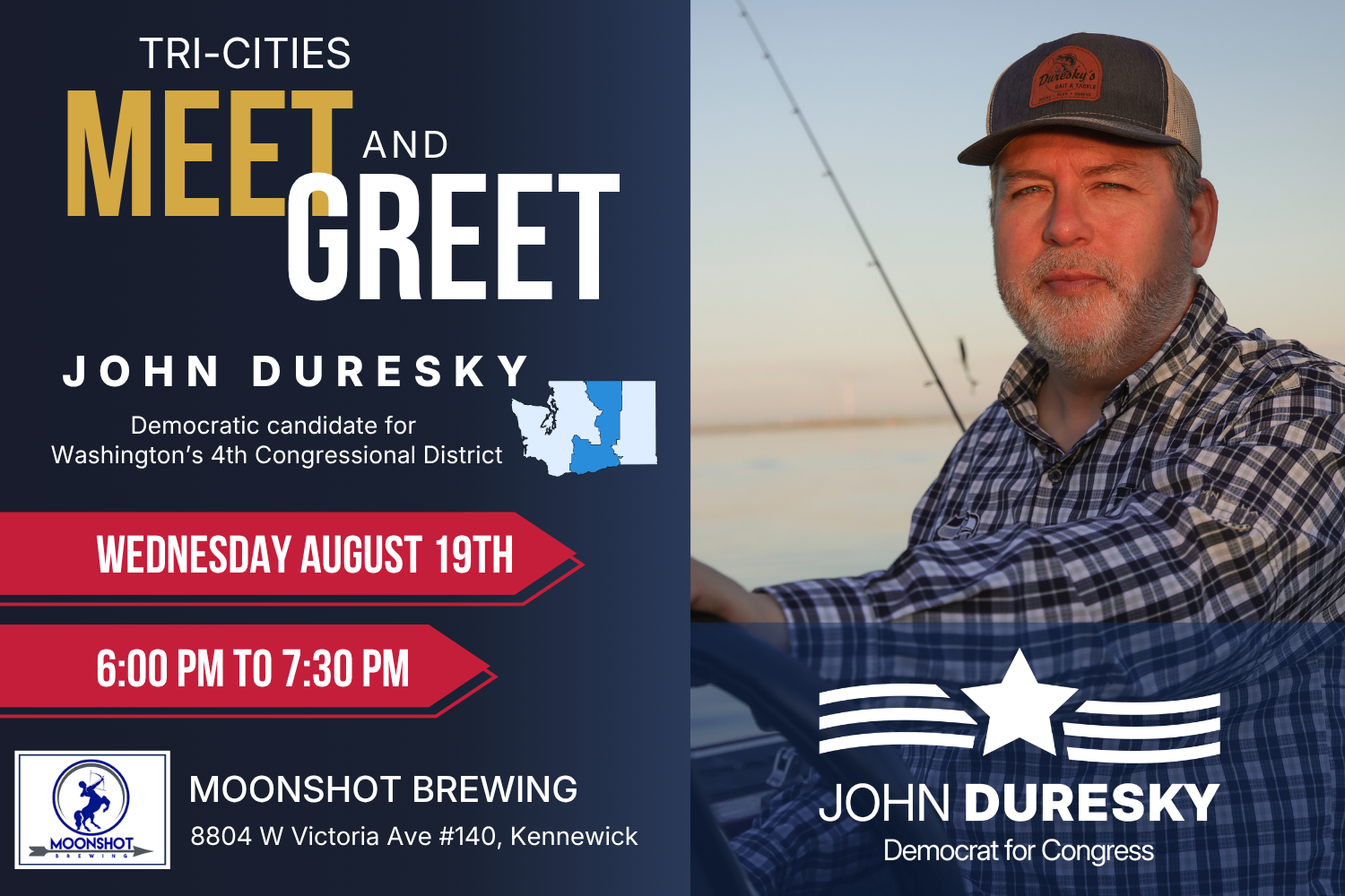 Meet the Candidate: John Duresky at Moonshot Brewing, Wednesday, Augusts 19.
