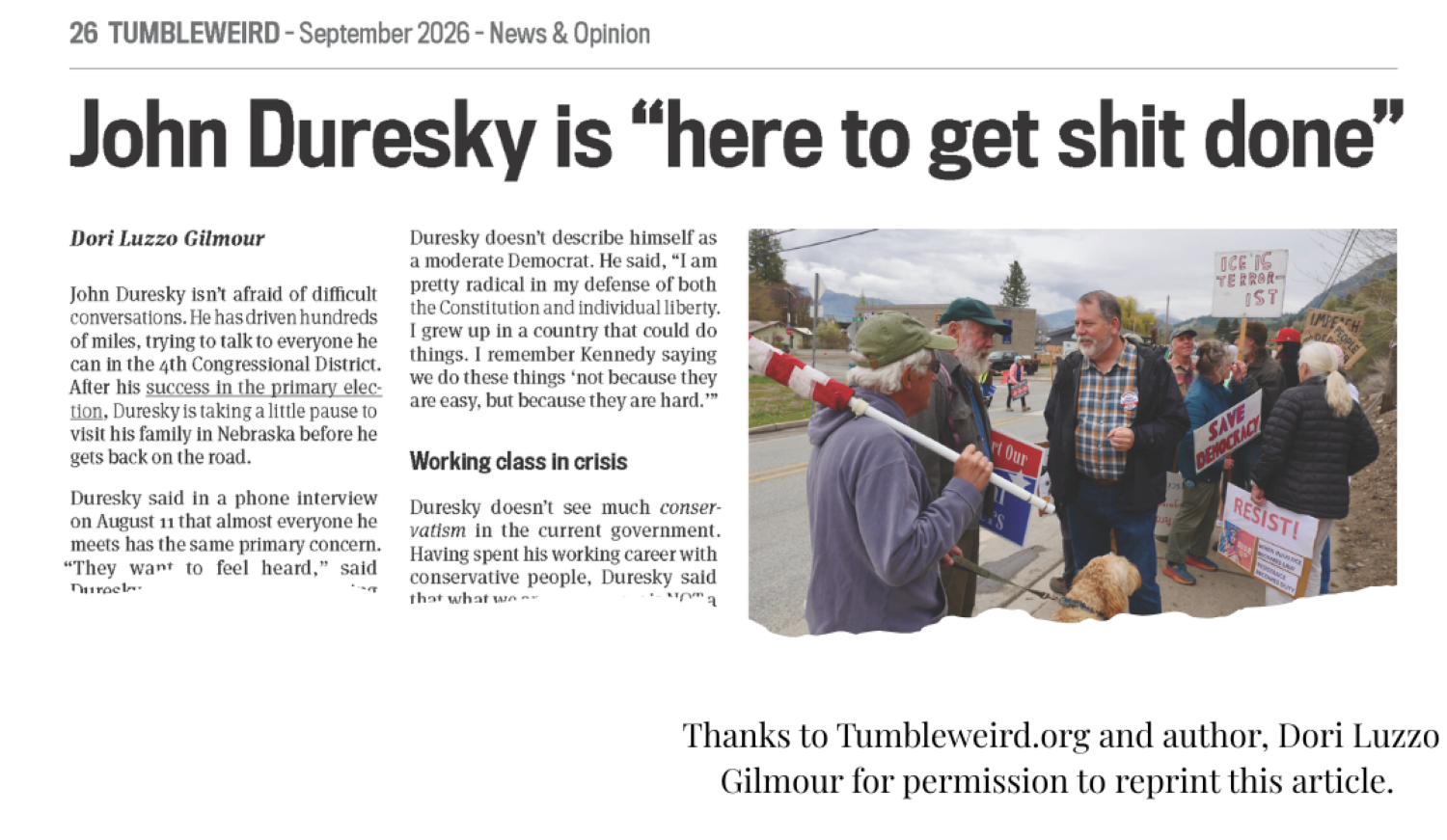 John Duresky is “here to get shit done”