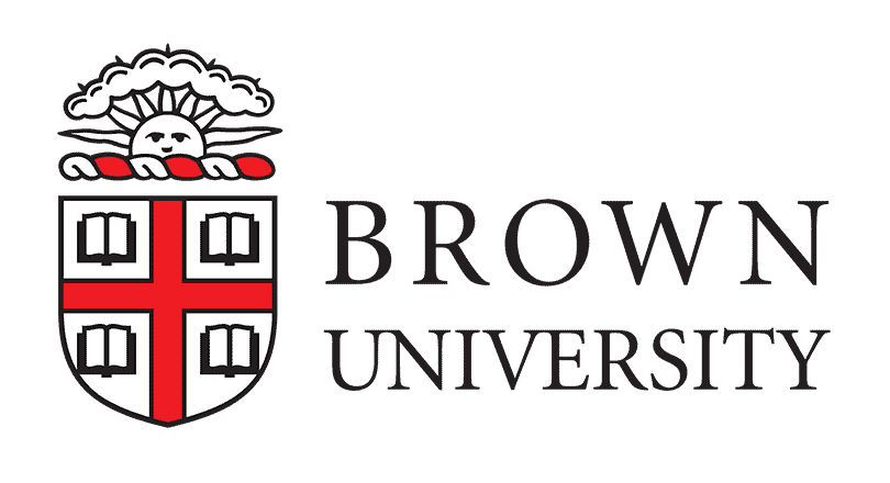 Brown University official branding on a signature red background, illustrating the elite Ivy League standards and character-driven application strategies coached by Bricks to Stone.