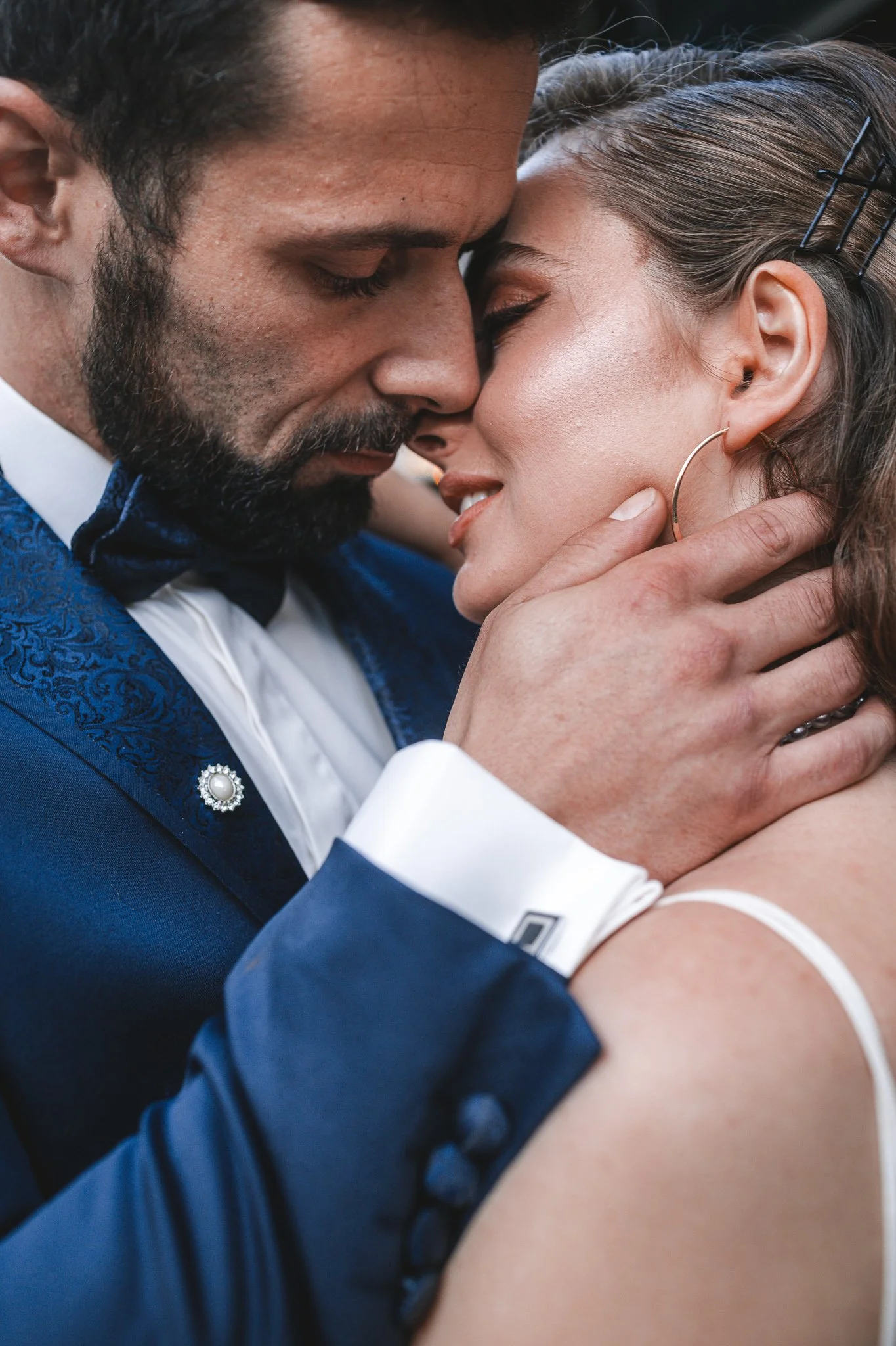 An intimate portrait of a married couple, fine-art wedding photography by Cécile Wedding, Provence, Paris, and destination