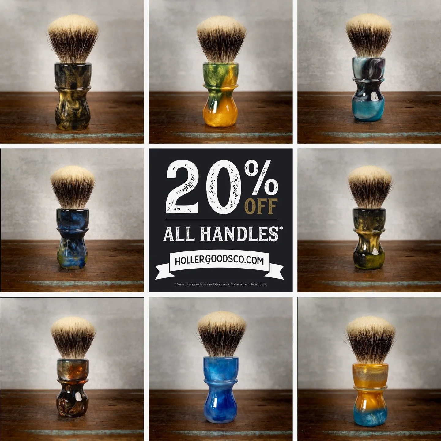 There are still several beautiful handles available in the holler. 20% off all current brush handles &mdash; prices already marked down. 

Visit hollergoodsco.com (link in bio)

Which one are you eyeing? 🌿

#WetShaving #SOTD #TraditionalShaving #Sha