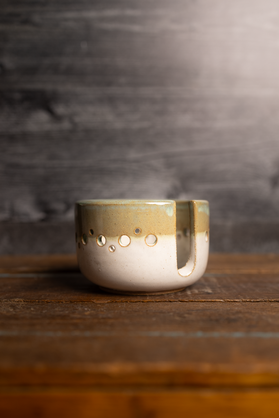 Stoneware Votive with Match Slot